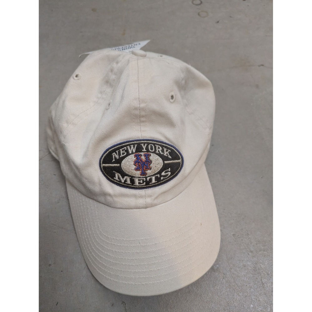 NEW Twins Enterprise Hat Men's OSFA Cream New York Mets Embroidered